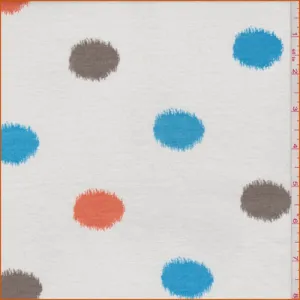 1 YD PC-White Multi Splatter Dot Jersey Knit Fabric