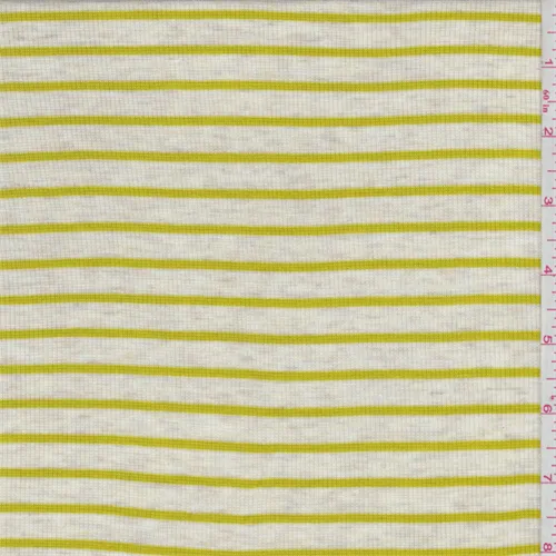 2 YD PC-Lemongrass Stripe Baby Rib Knit Fabric