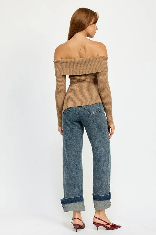 Asymmetrical Off-Shoulder Garment Design