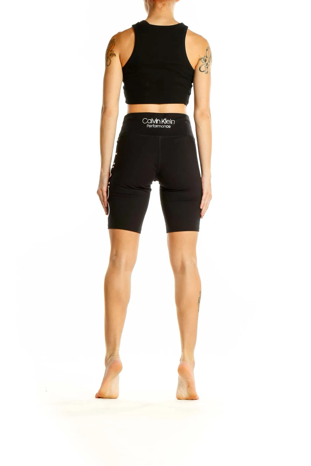 Black High-Waisted Performance Bike Shorts