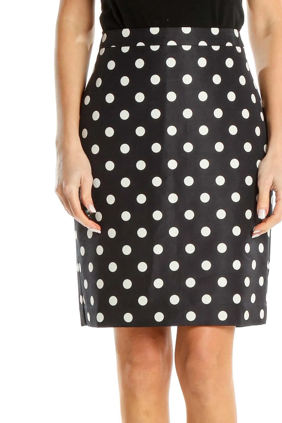 Black Polka Dot Pencil Skirt