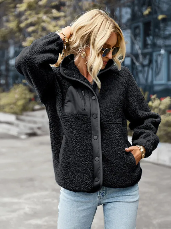 Cozy Plush Jacket | Button-Up Collar Outerwear