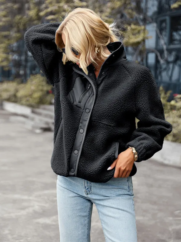 Cozy Plush Jacket | Button-Up Collar Outerwear
