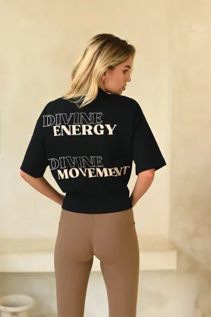 Divine Movement Oversized Boyfriend T Shirt - Black