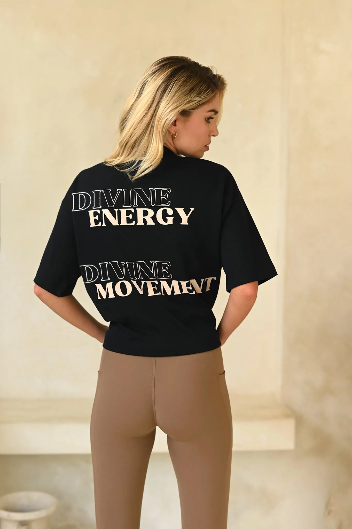 Divine Movement Oversized Boyfriend T Shirt - Black