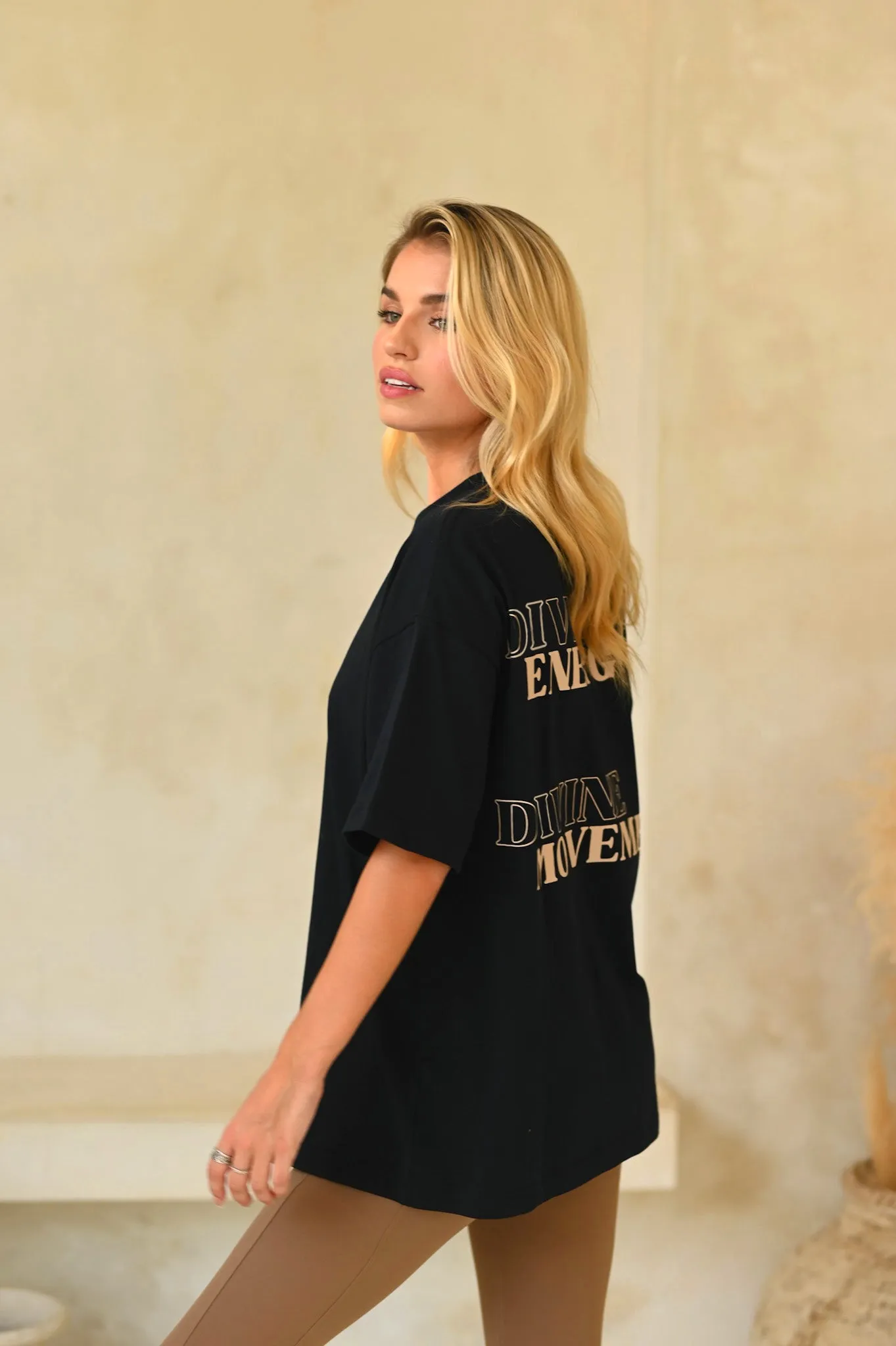 Divine Movement Oversized Boyfriend T Shirt - Black