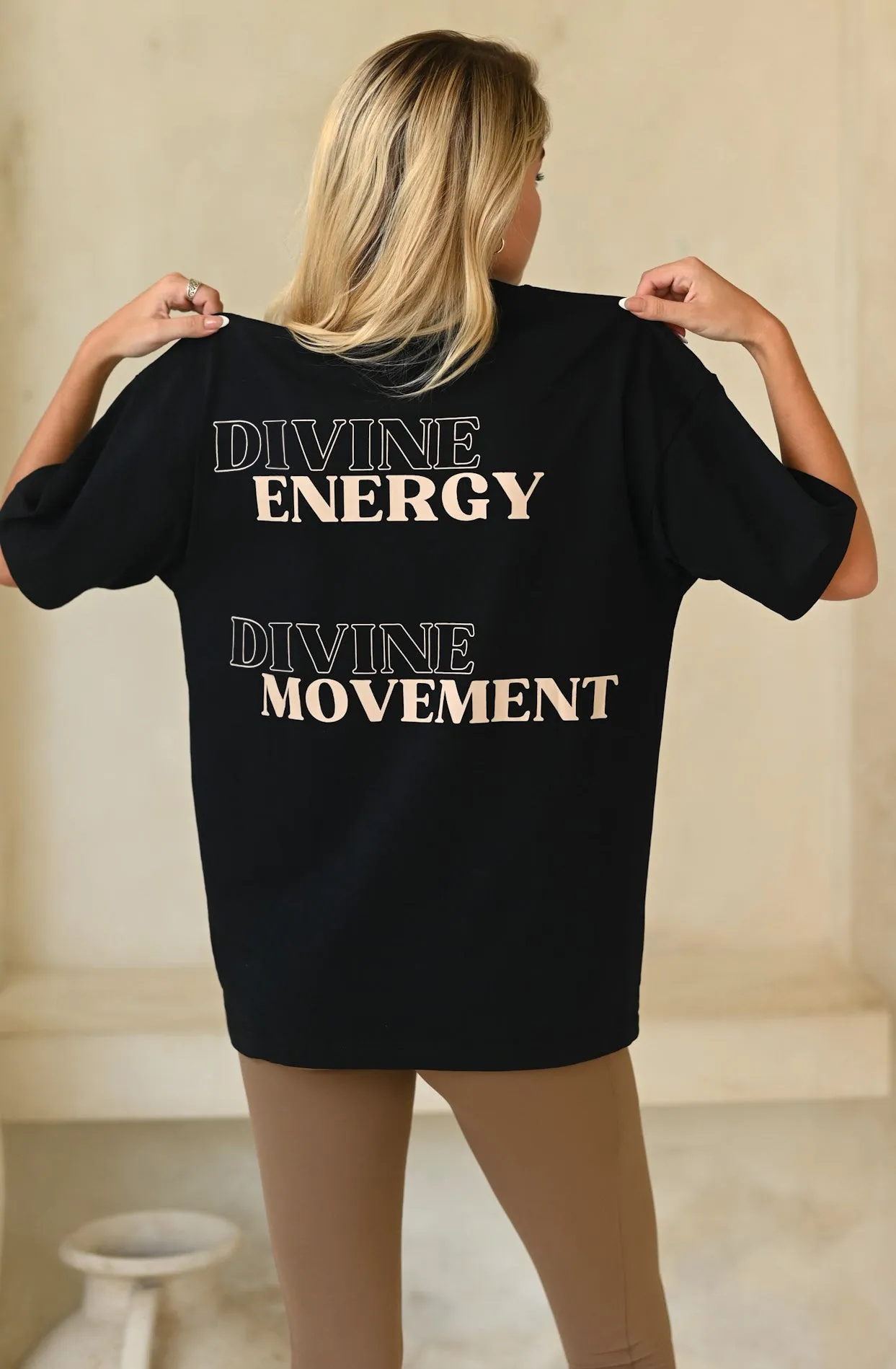 Divine Movement Oversized Boyfriend T Shirt - Black