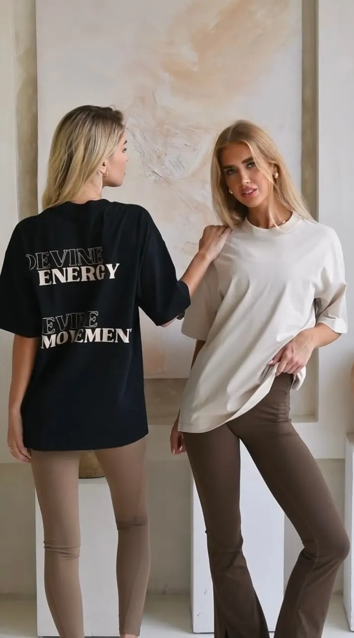 Divine Movement Oversized Boyfriend T-Shirt - Oak