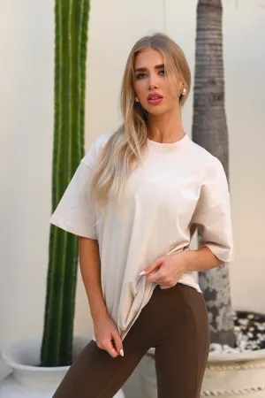 Divine Movement Oversized Boyfriend T-Shirt - Oak