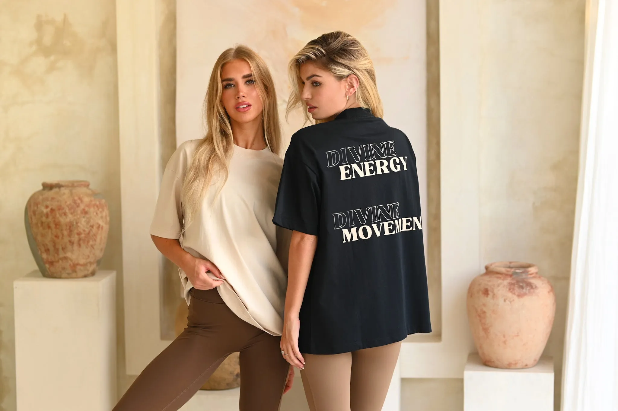 Divine Movement Oversized Boyfriend T-Shirt - Oak