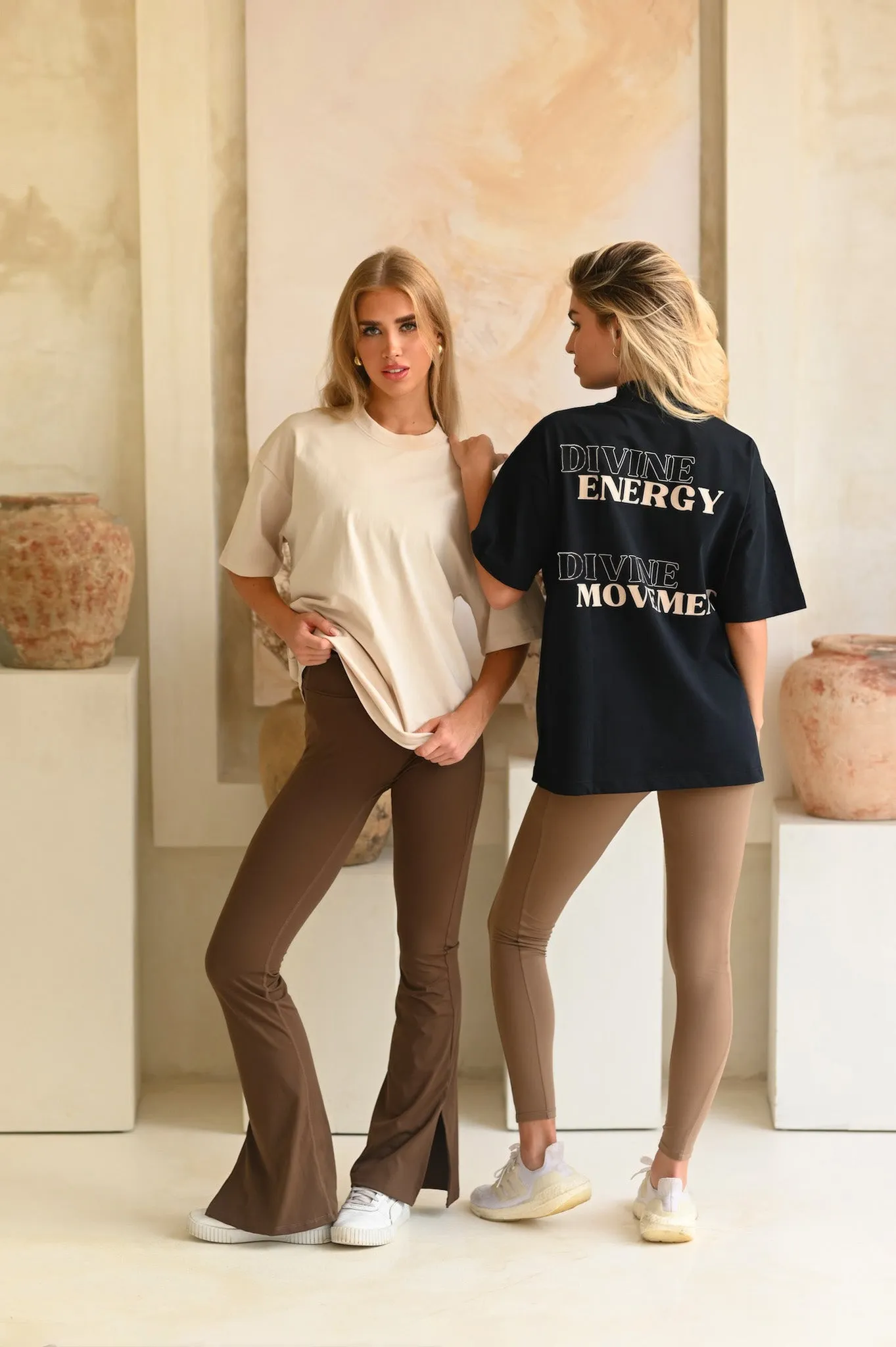 Divine Movement Oversized Boyfriend T-Shirt - Oak