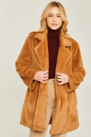 Faux Fur Midi Coat