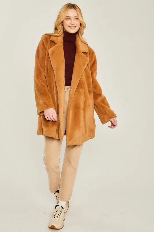 Faux Fur Midi Coat
