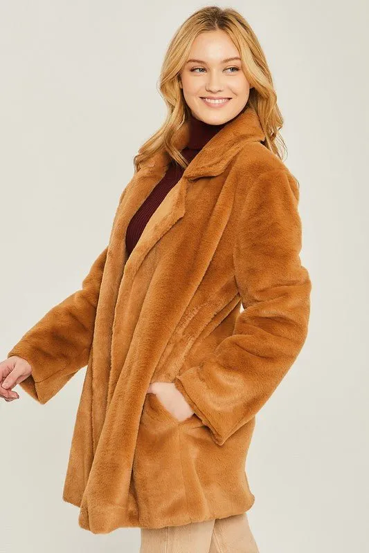 Faux Fur Midi Coat