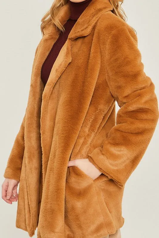 Faux Fur Midi Coat