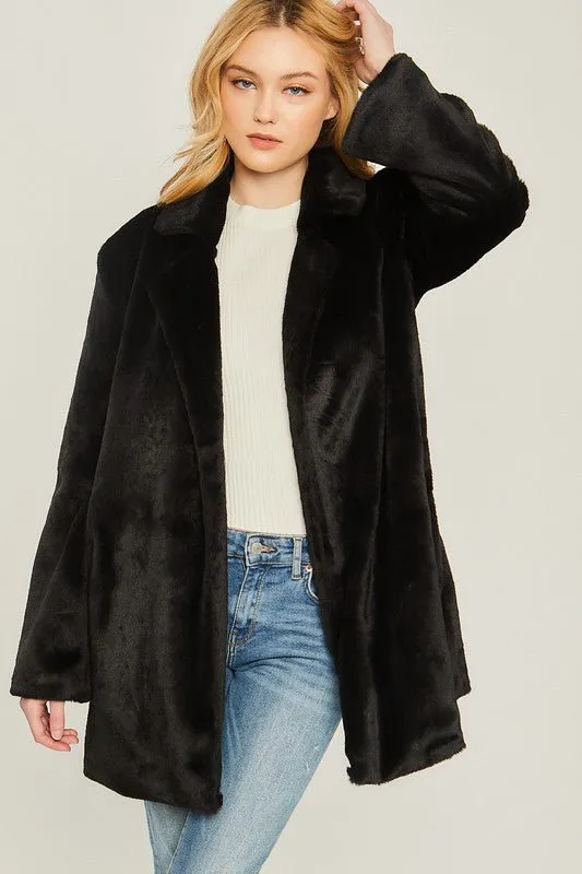 Faux Fur Midi Coat