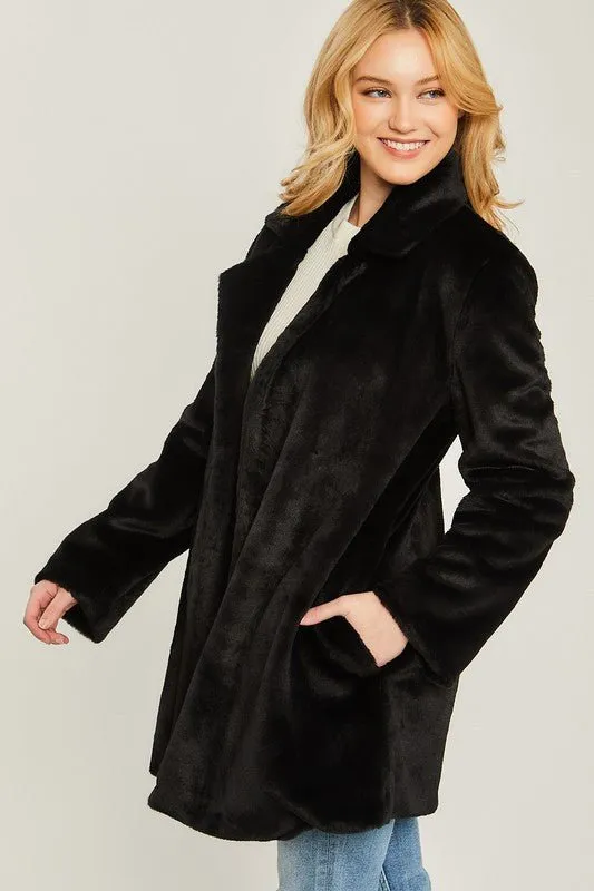 Faux Fur Midi Coat