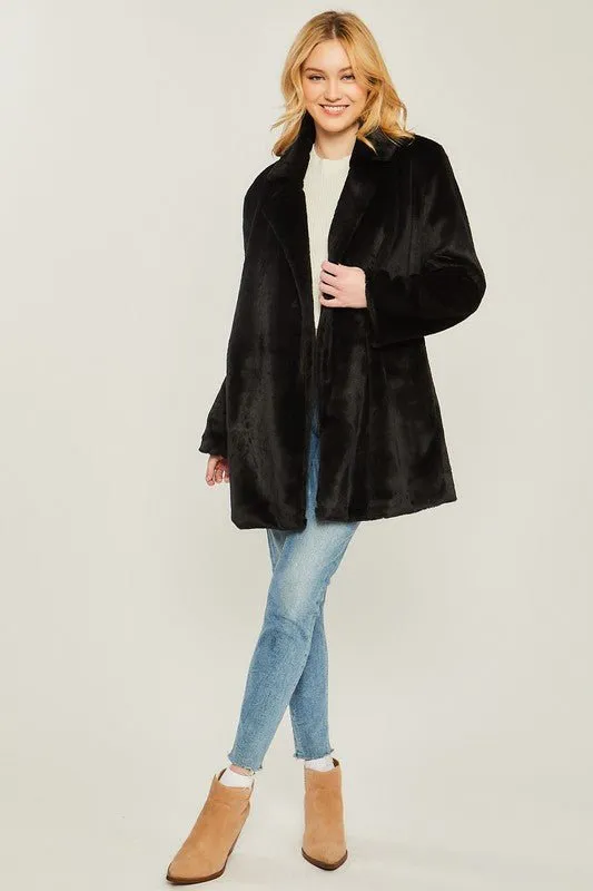 Faux Fur Midi Coat