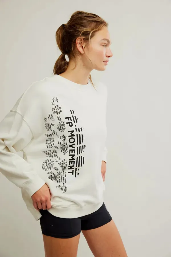Free People All Star Buti Logo Pullover - IVORY/BLACK COMBO