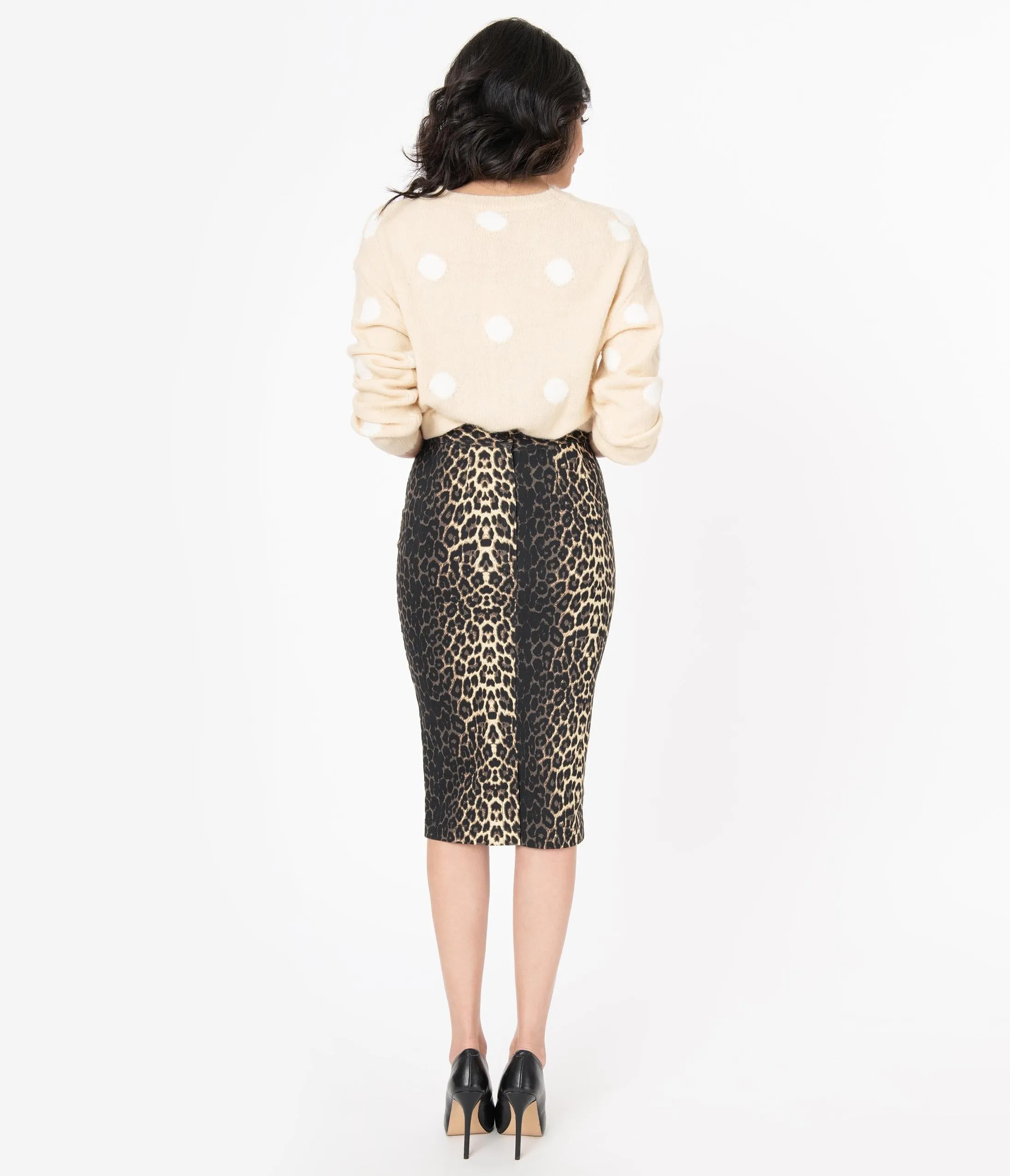 Hell Bunny 1960s Leopard Print Panthera Pencil Skirt