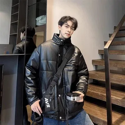Hip Hop Ins American Retro Motorcycle Clothing Couple Leather Coat