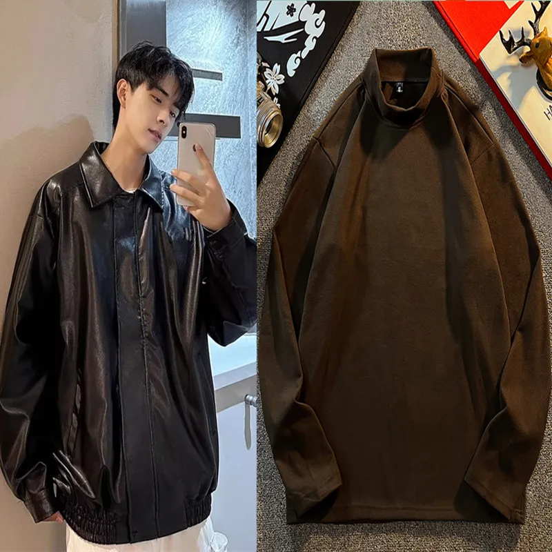 Hip Hop Ins American Retro Motorcycle Clothing Couple Leather Coat