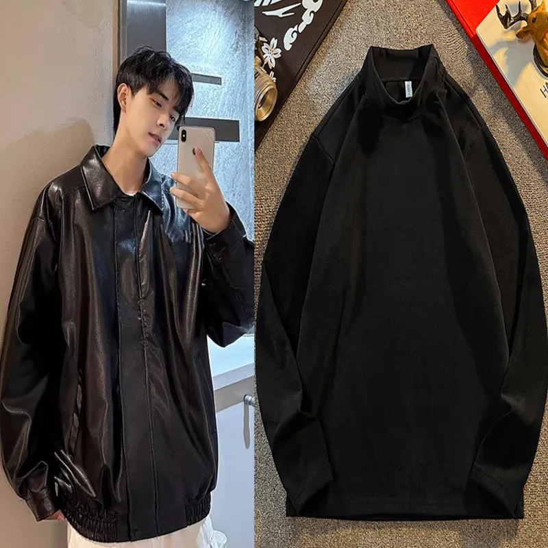 Hip Hop Ins American Retro Motorcycle Clothing Couple Leather Coat