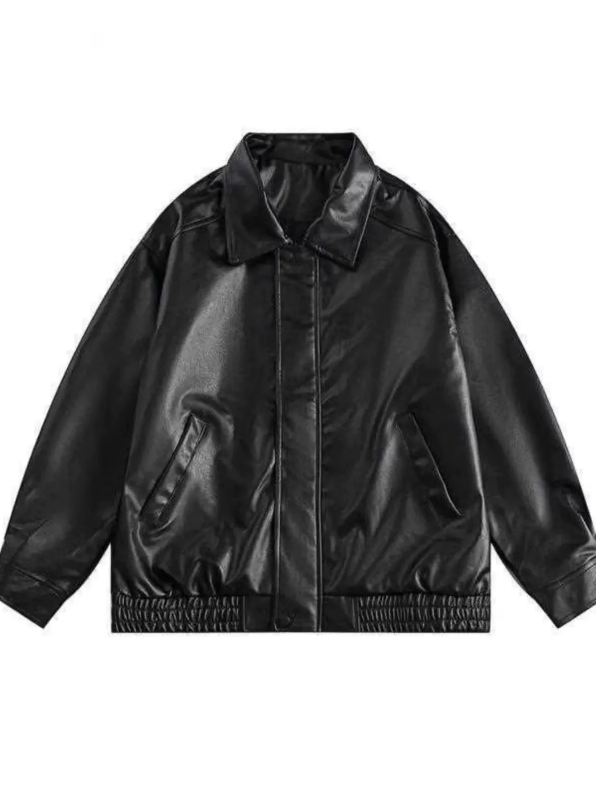 Hip Hop Ins American Retro Motorcycle Clothing Couple Leather Coat