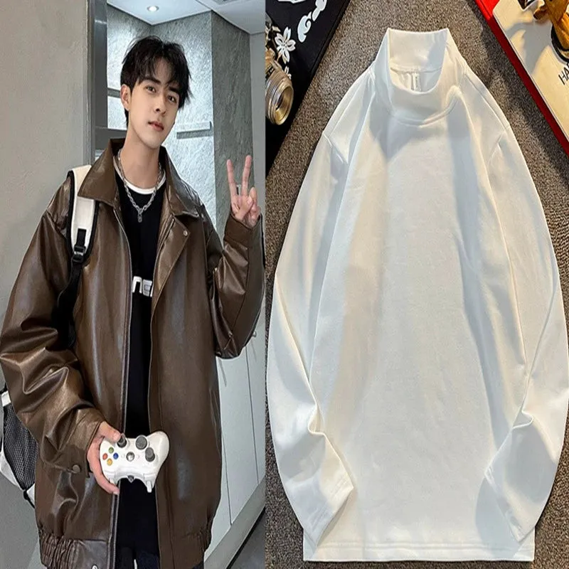 Hip Hop Ins American Retro Motorcycle Clothing Couple Leather Coat