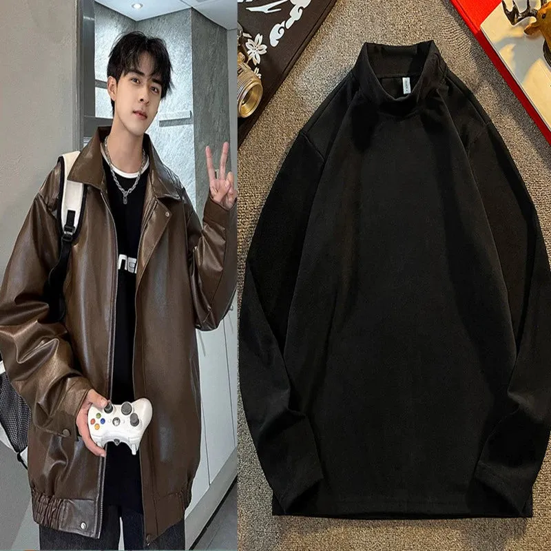Hip Hop Ins American Retro Motorcycle Clothing Couple Leather Coat