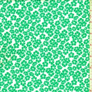 ITY Off White/Lime Poppy Jersey Knit Fabric