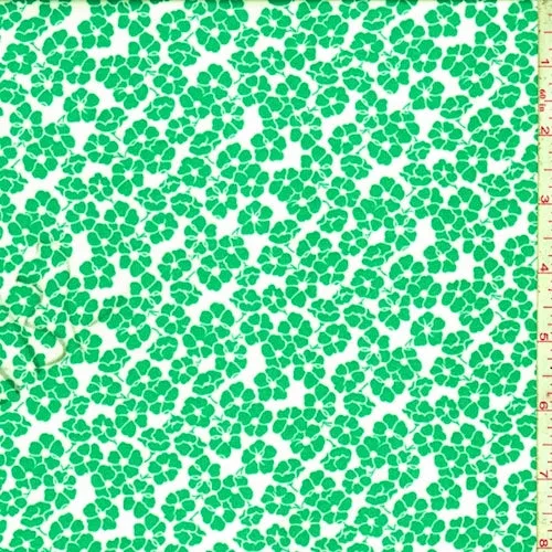 ITY Off White/Lime Poppy Jersey Knit Fabric