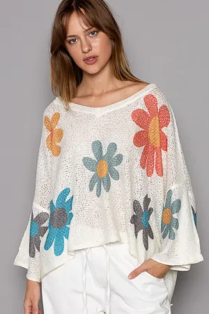 Ivory Flower Sweater