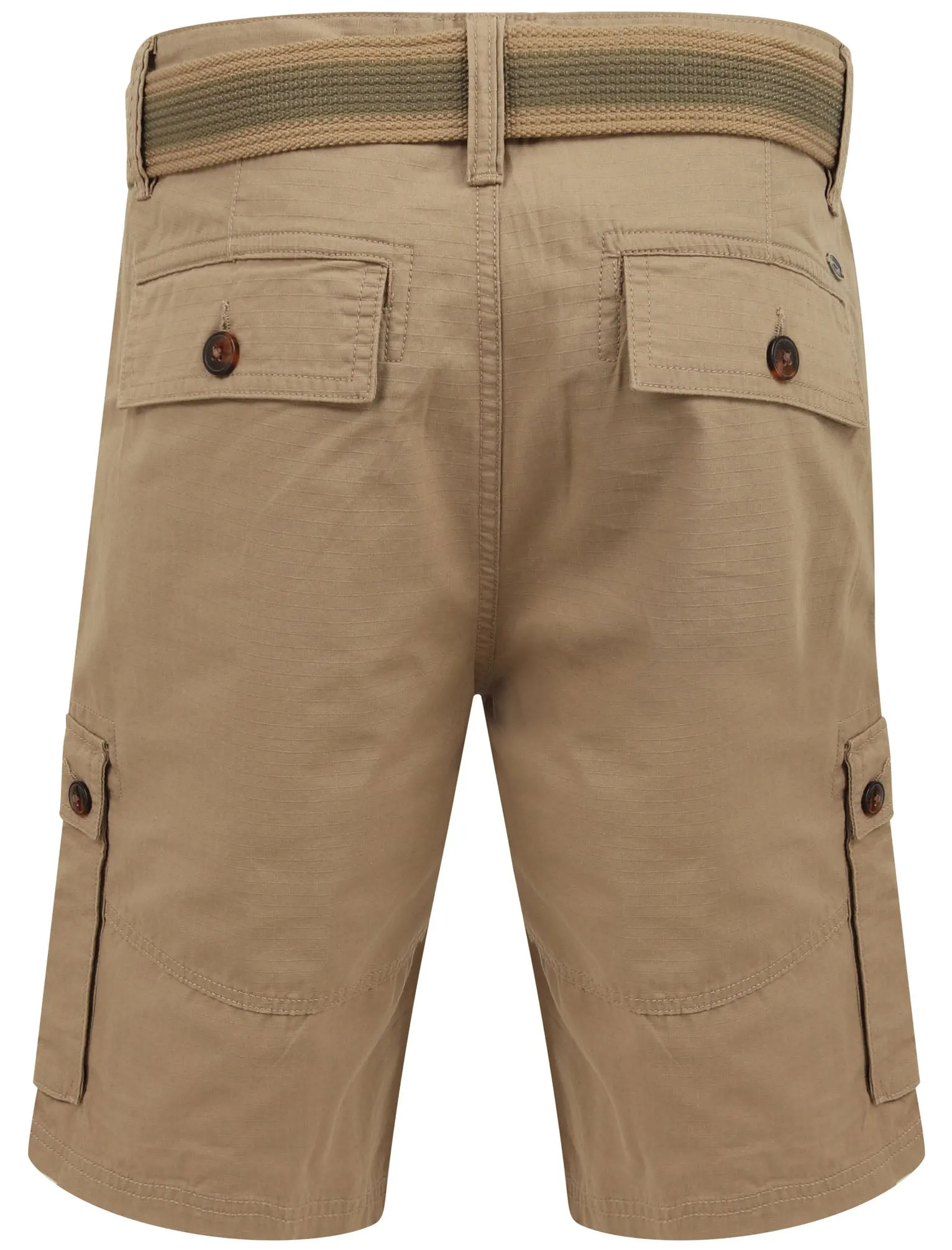 Laguna Ripstop Cotton Cargo Shorts with Belt In Chinchilla Stone - Tokyo Laundry