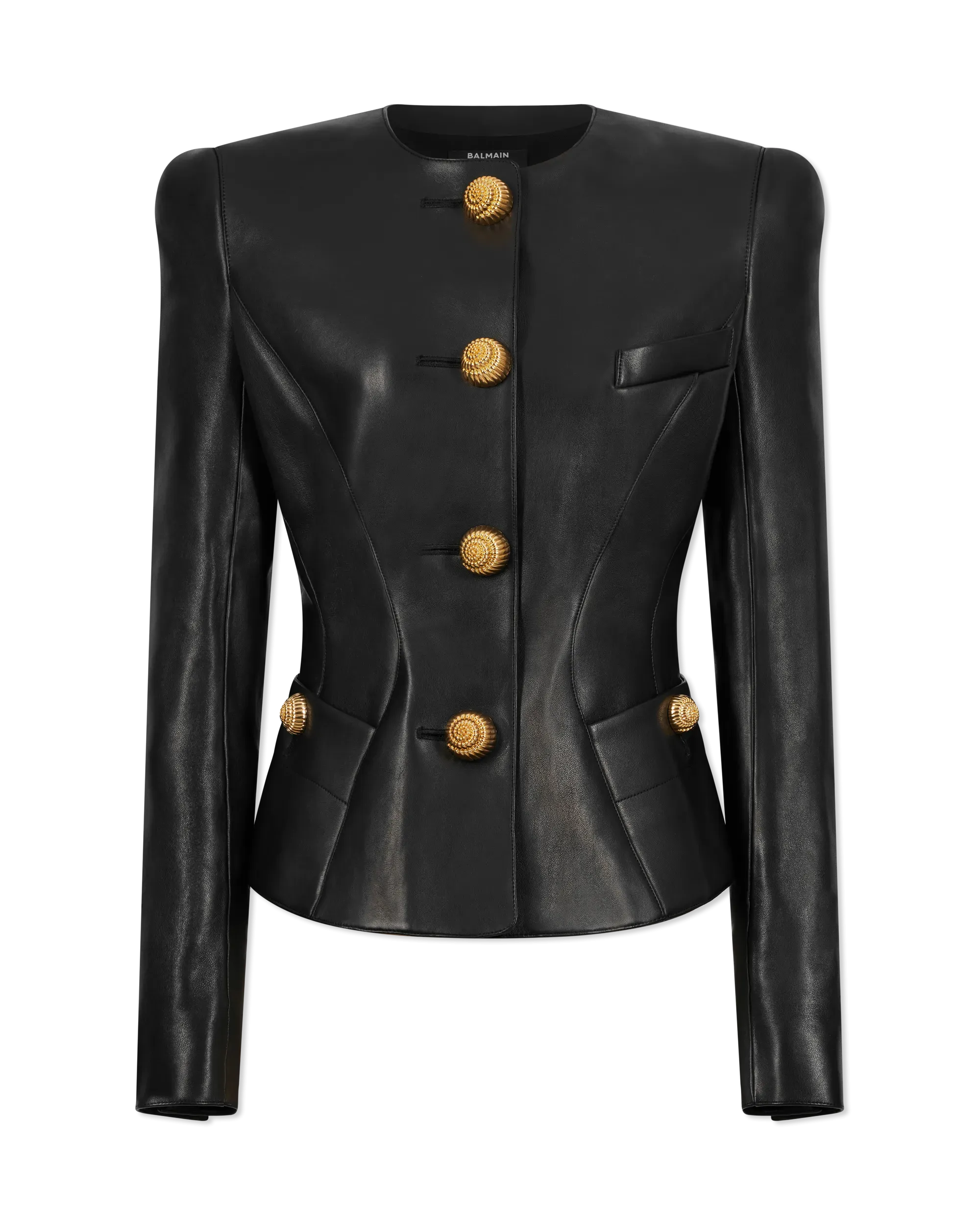 Lambskin Leather Peplum Jacket