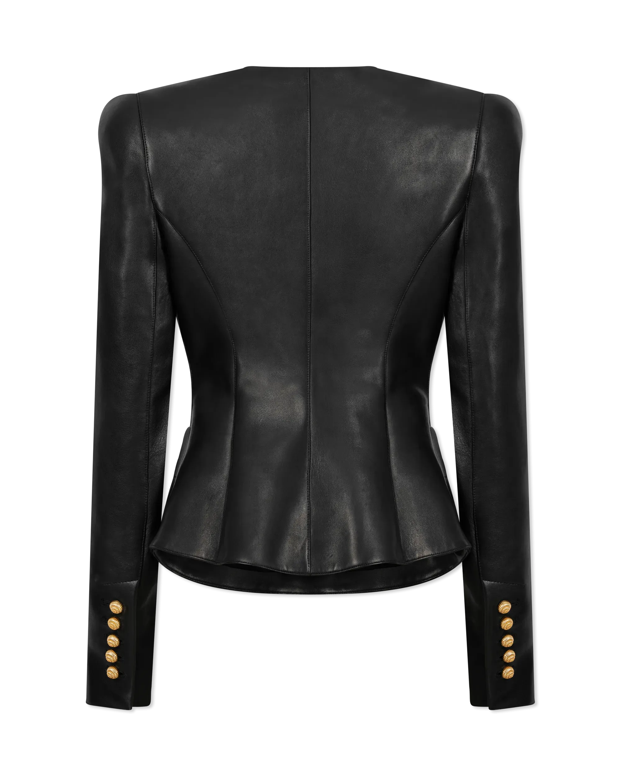 Lambskin Leather Peplum Jacket