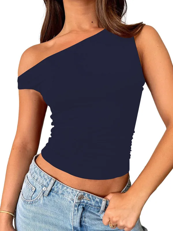 Myla New Style All-Match Solid Color Off-Shoulder Vest