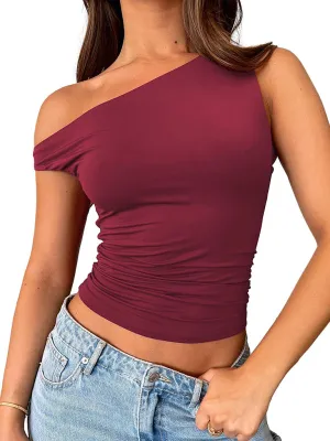 Myla New Style All-Match Solid Color Off-Shoulder Vest