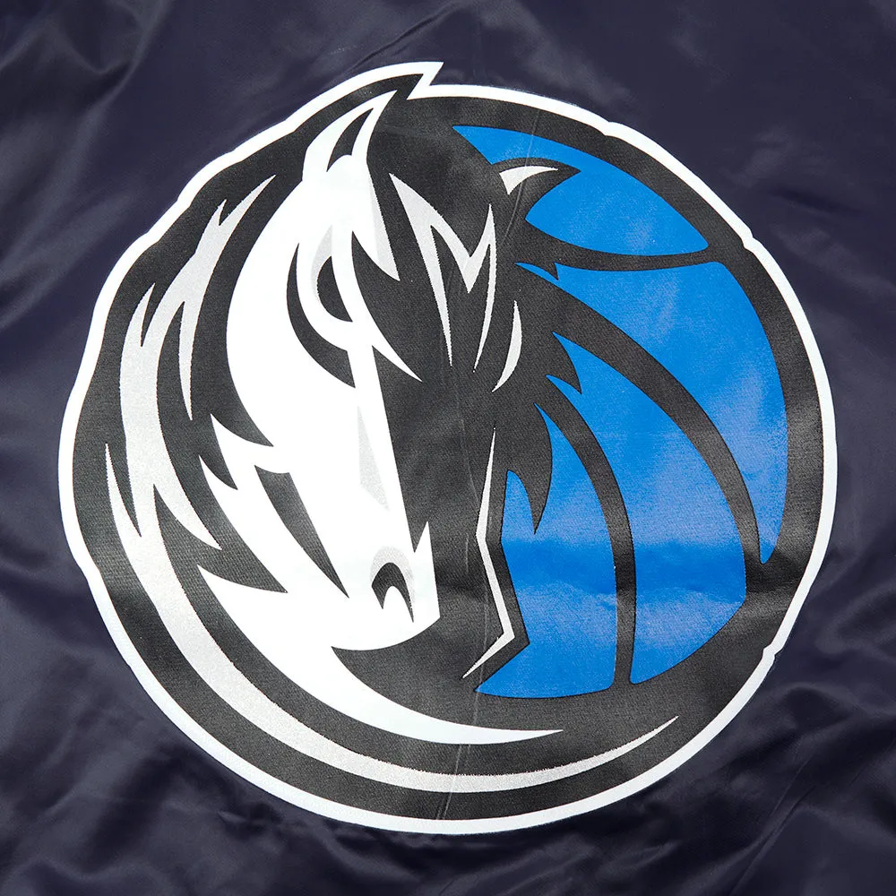 NBA DALLAS MAVERICKS BIG LOGO MEN'S SATIN JACKET (MIDNIGHT NAVY)