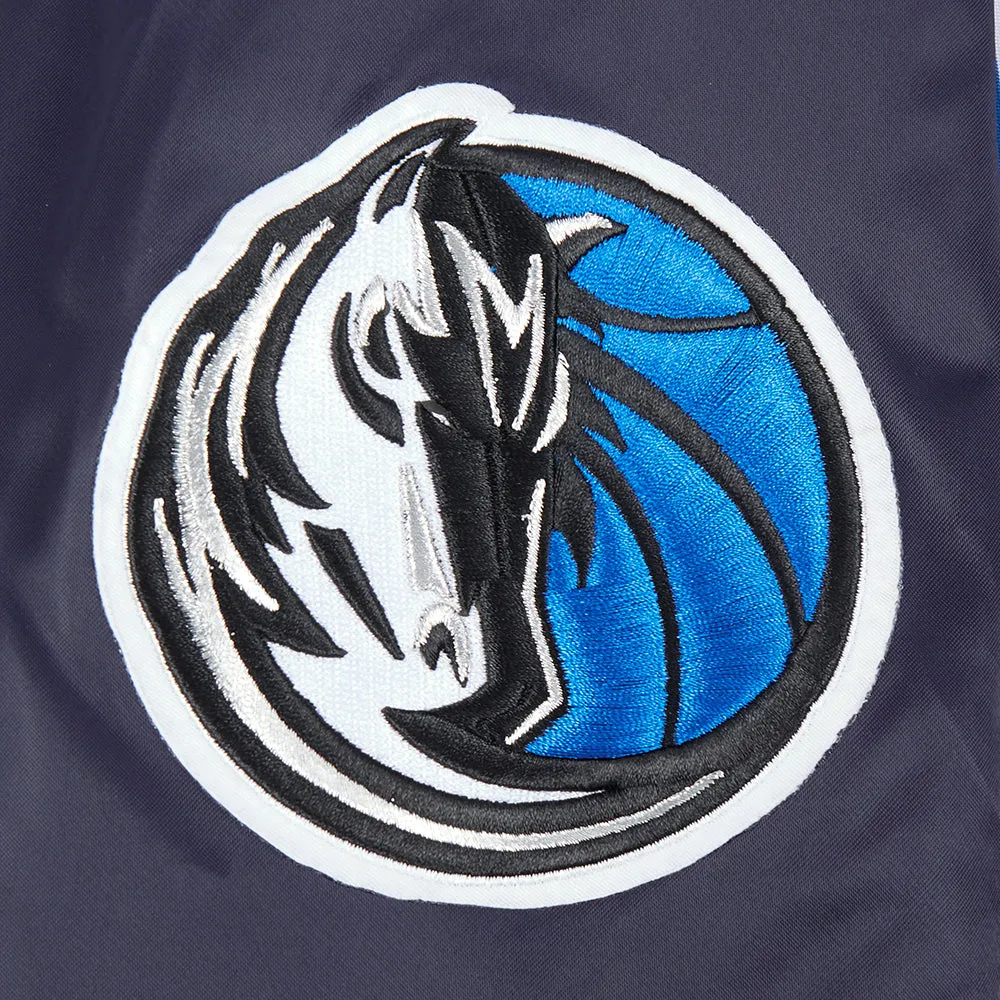 NBA DALLAS MAVERICKS BIG LOGO MEN'S SATIN JACKET (MIDNIGHT NAVY)