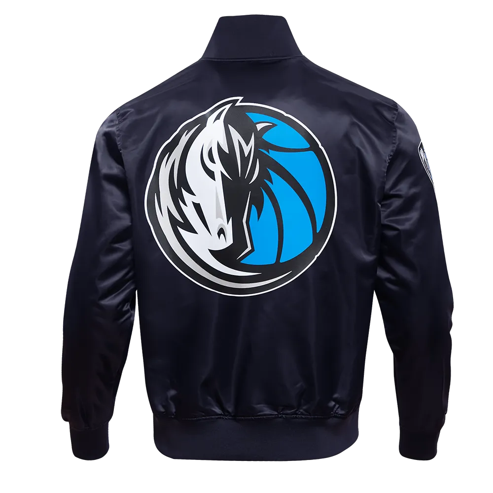 NBA DALLAS MAVERICKS BIG LOGO MEN'S SATIN JACKET (MIDNIGHT NAVY)
