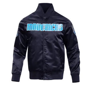 NBA DALLAS MAVERICKS BIG LOGO MEN'S SATIN JACKET (MIDNIGHT NAVY)