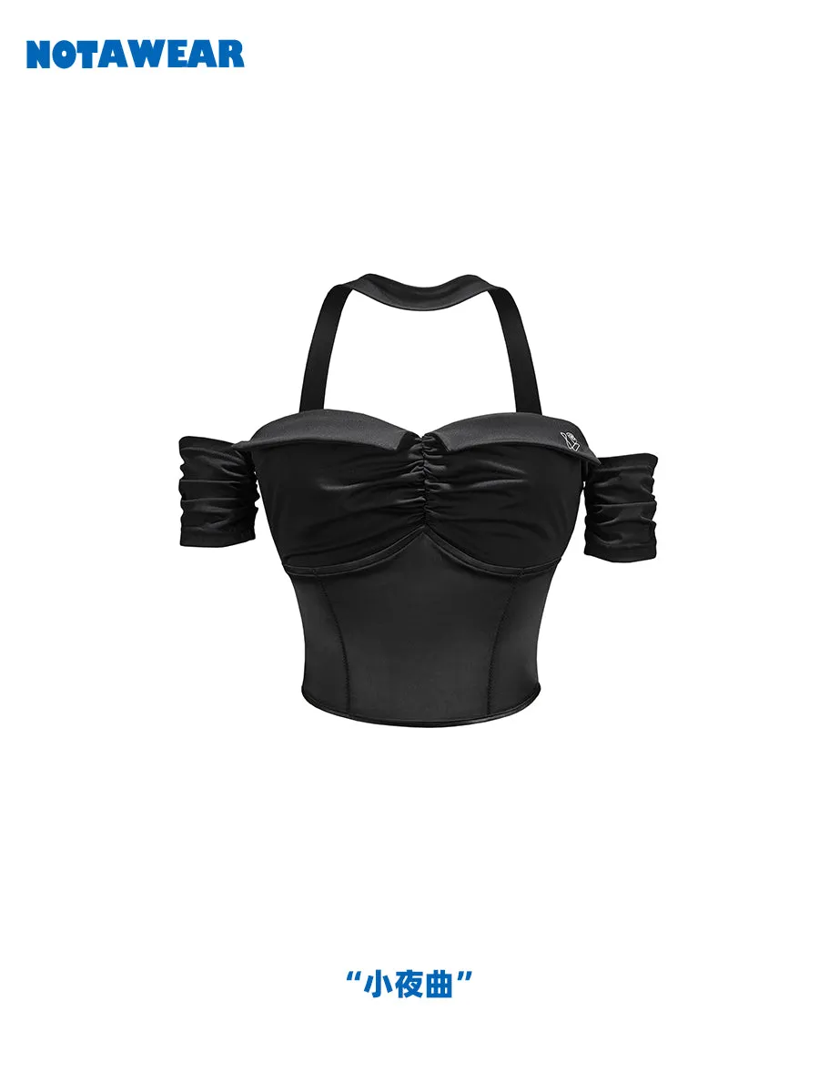 Off-Shoulder Gather Tight Nichi Tops