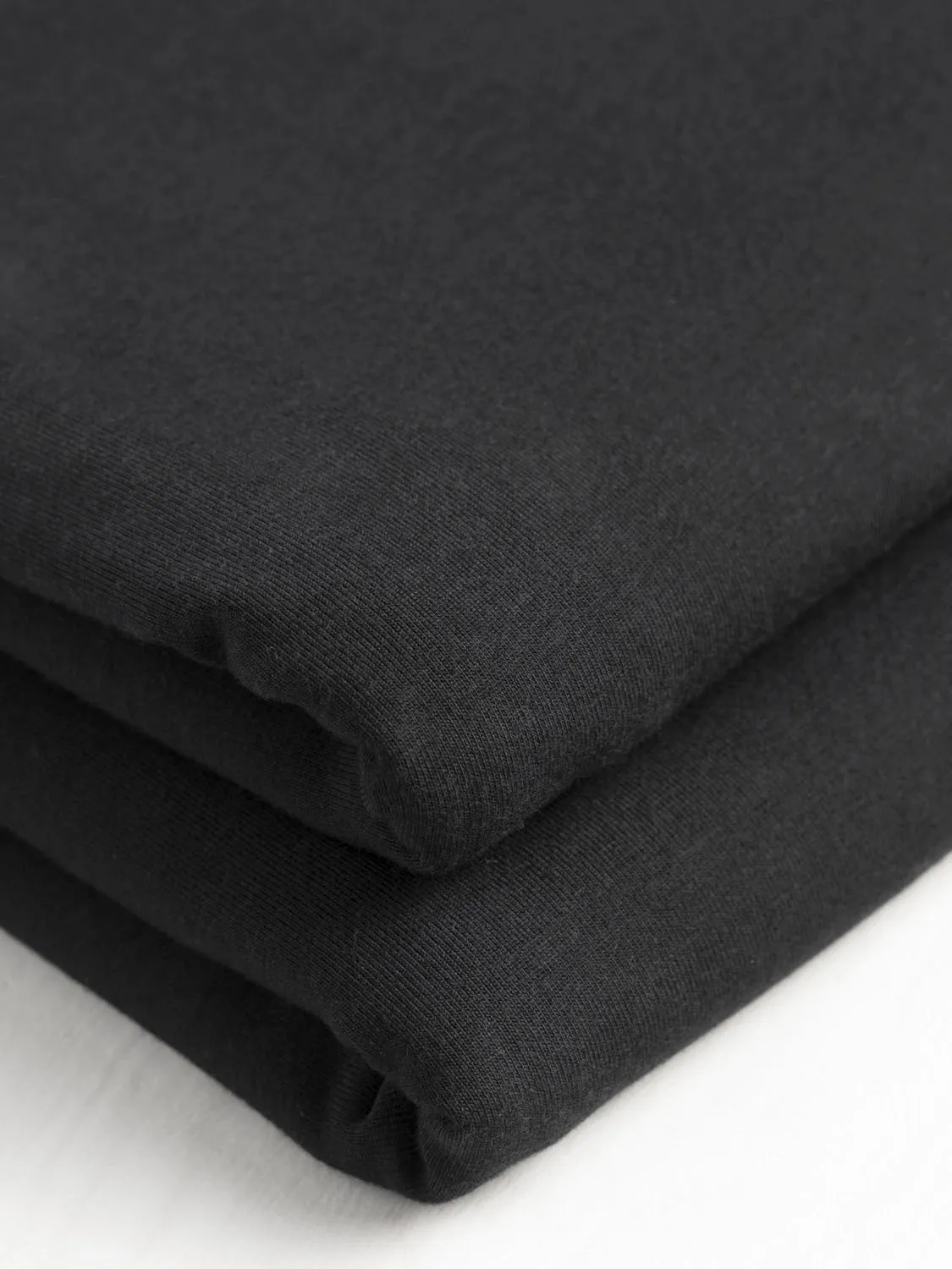 Organic Cotton   Tencel Stretch Knit Jersey - Black - Swatch