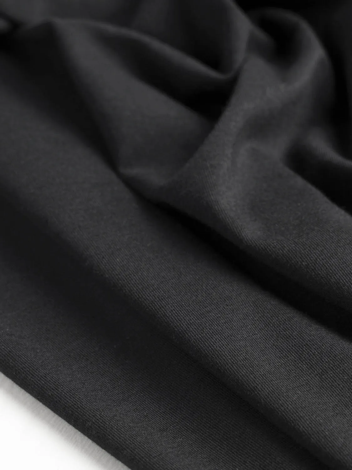 Organic Cotton   Tencel Stretch Knit Jersey - Black - Swatch