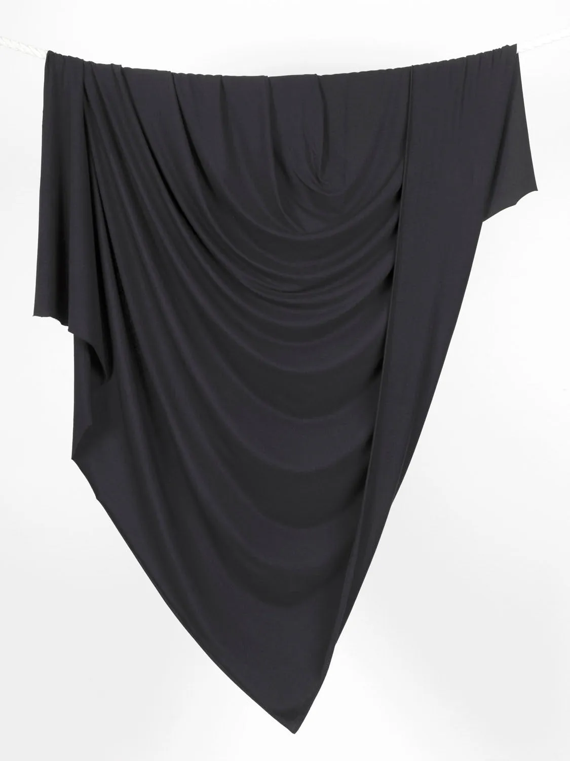 Organic Cotton   Tencel Stretch Knit Jersey - Black - Swatch