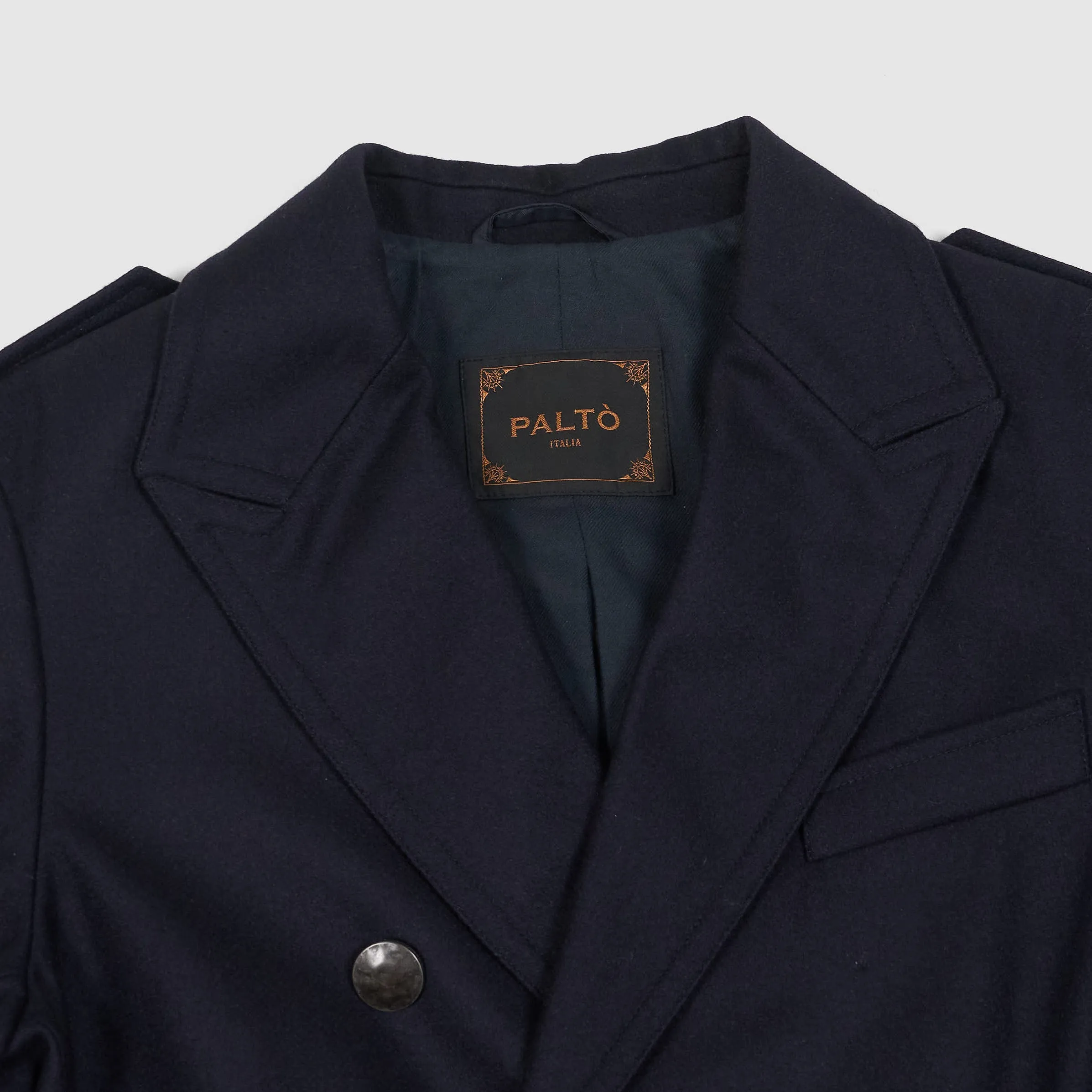 Palto Double-Breasted Officer Wool Coat