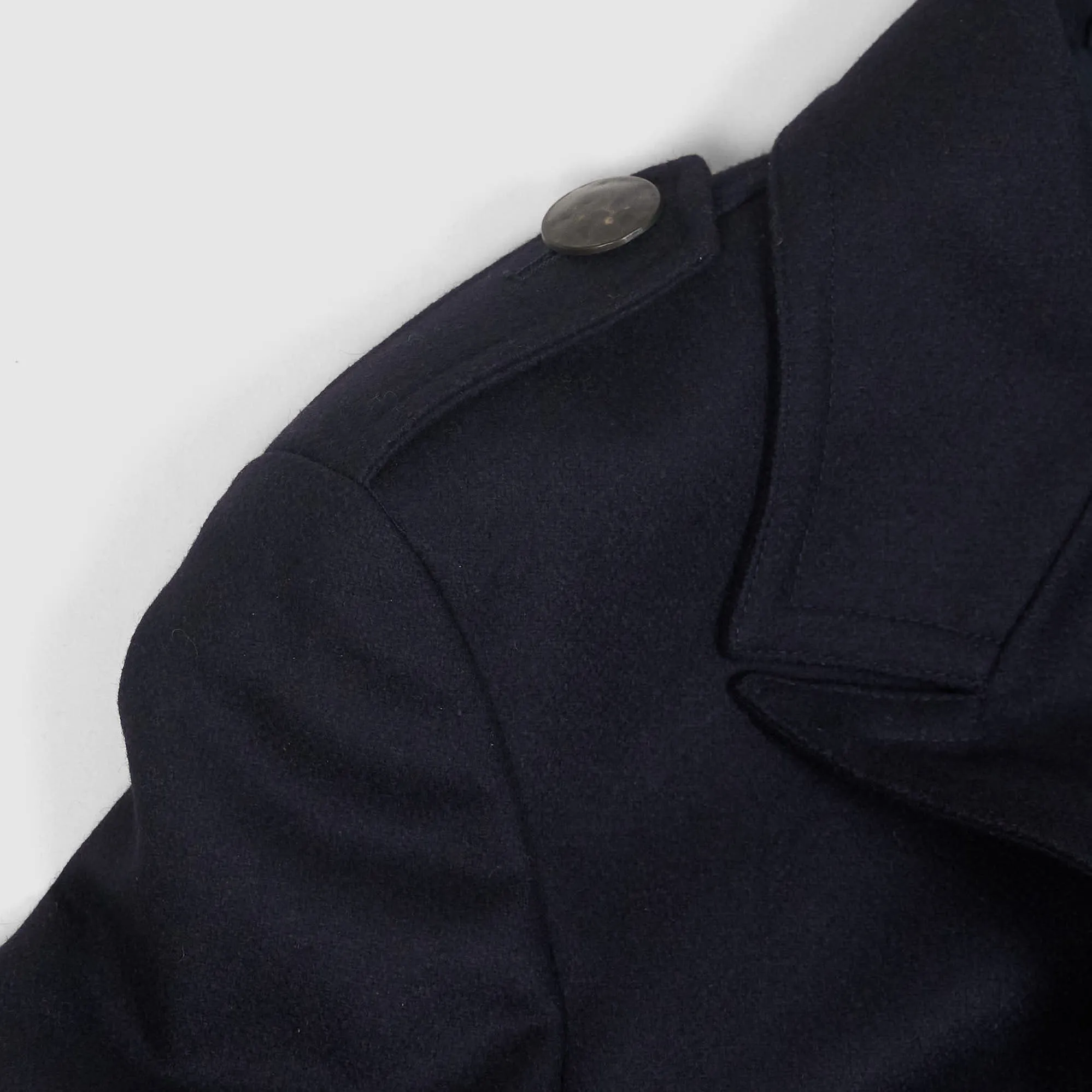Palto Double-Breasted Officer Wool Coat