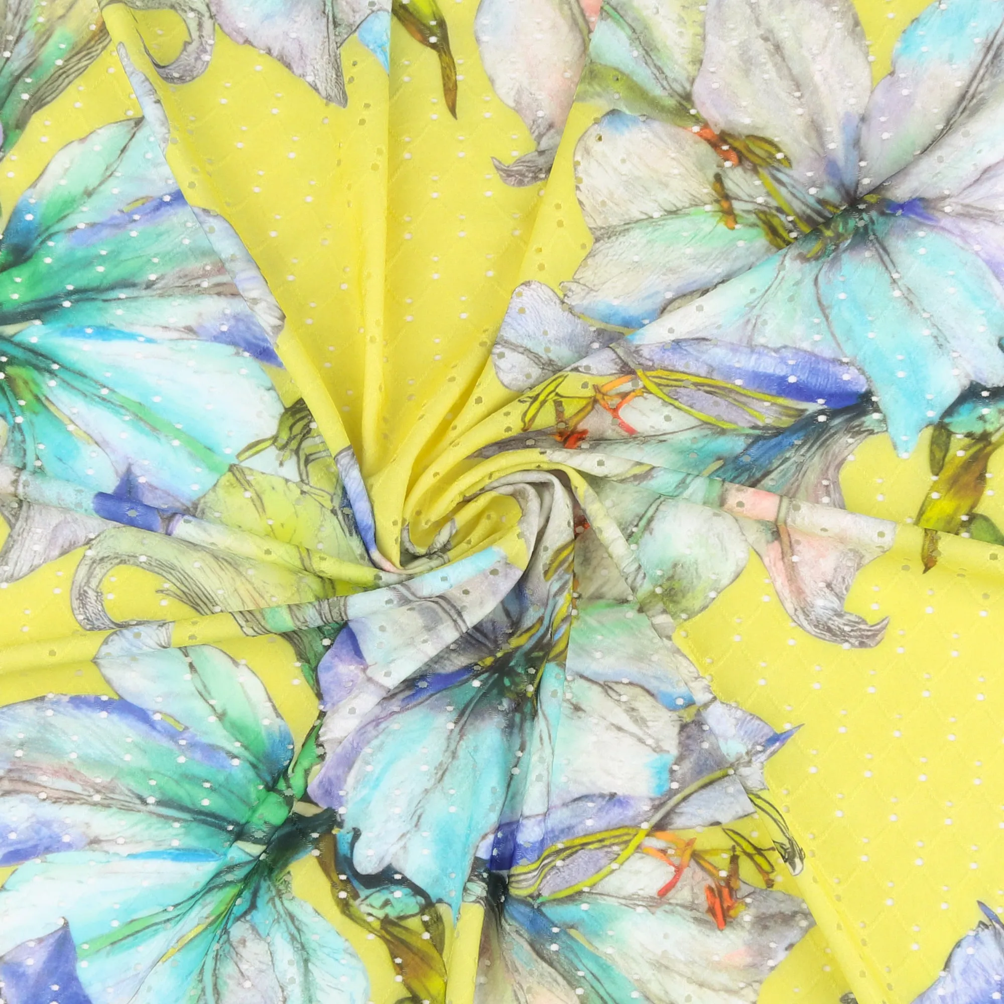 Printed Knit Eyelet - KHLOE - Yellow