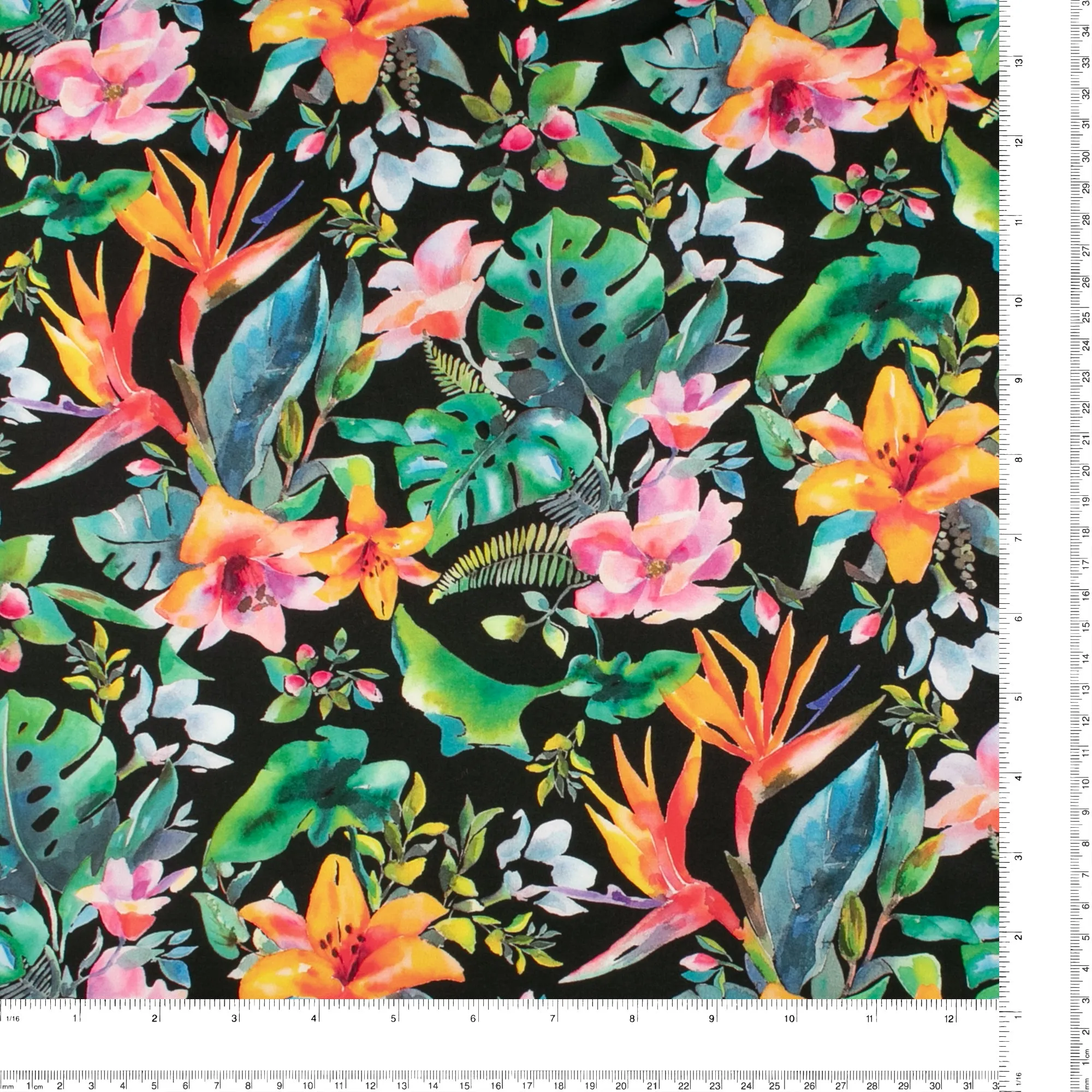Printed Stretch Knit - LIV - Black